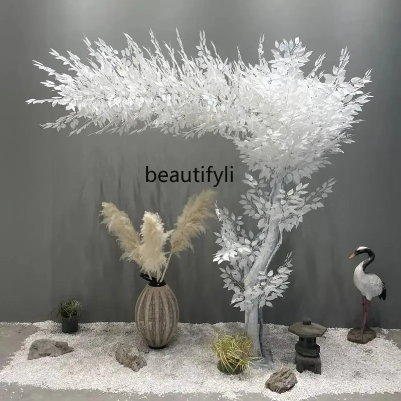 A482 White Banyan Imitative Tree Large Fake Trees Indoor and Outdoor Decoration Hotel Lobby Shaped Tree