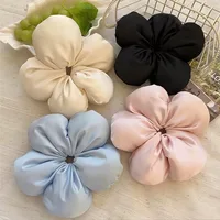 Korean Oversized Blue Flower Scrunchie Headdress Women Girls Trendy Design Rubber Elastic Hair Band Vacation Hair Accessories - Image 2