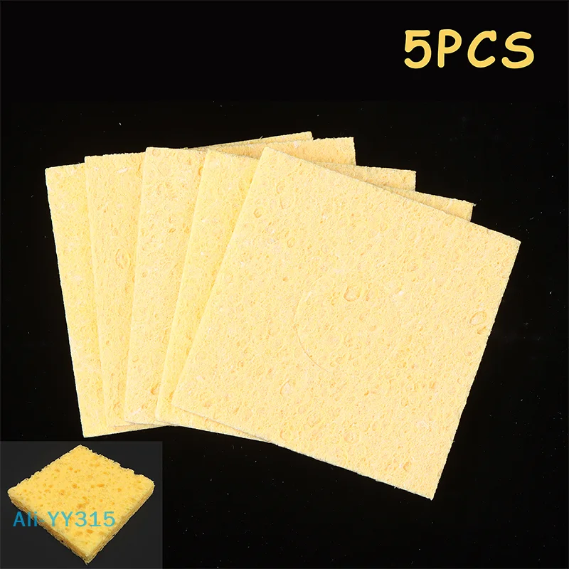 【Y】5 Pz 6*6 CM Saldatura Gialla Spugna Pulita Punta di Saldatura Spugne per Pulizia Cleaner Pad Dissaldatura Saldatore Accessori