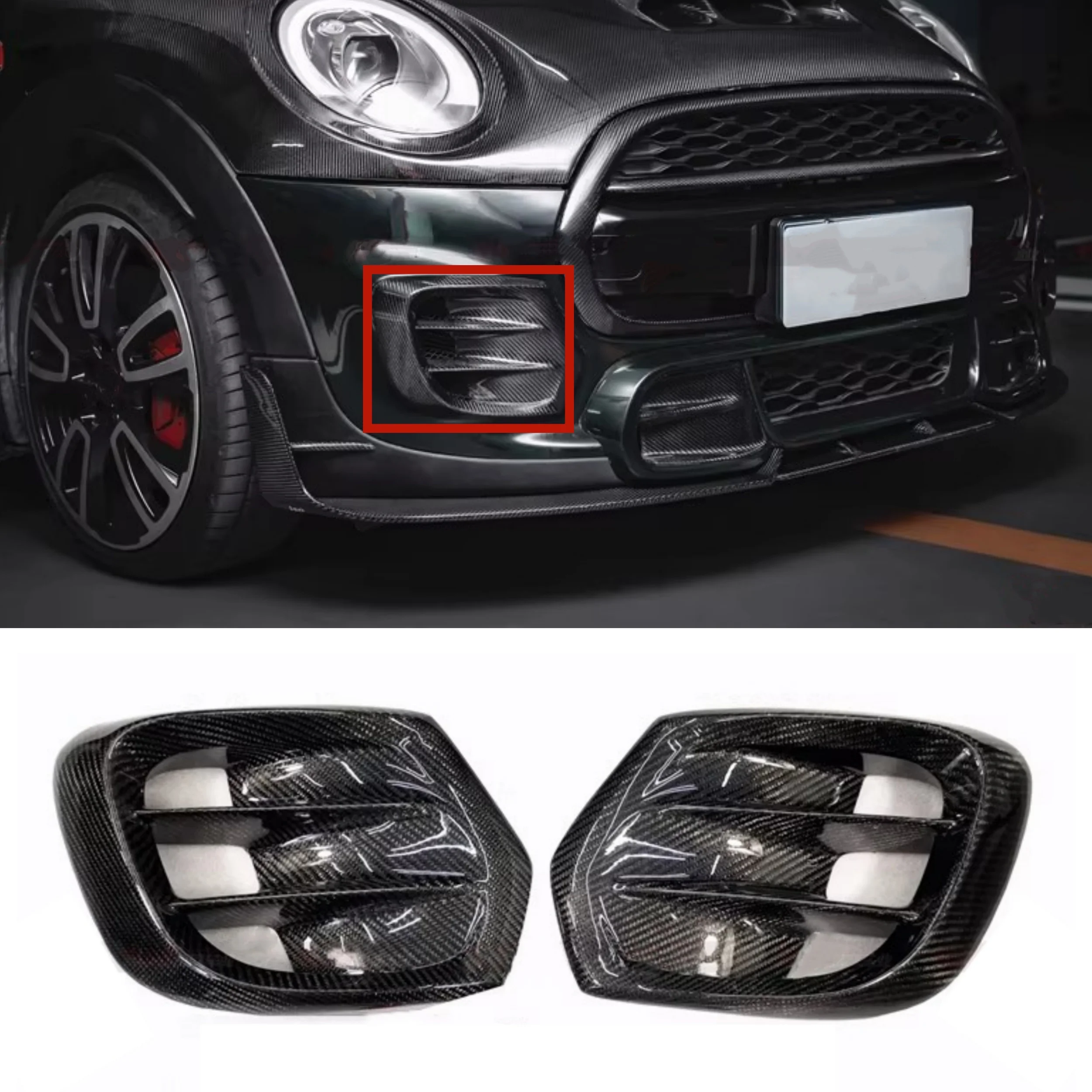 

Рамка передней противотуманной фары из карбона для BMW Mini JCW F56, модифицированная накладка на передний бампер, решетка радиатора, автомобильные аксессуары