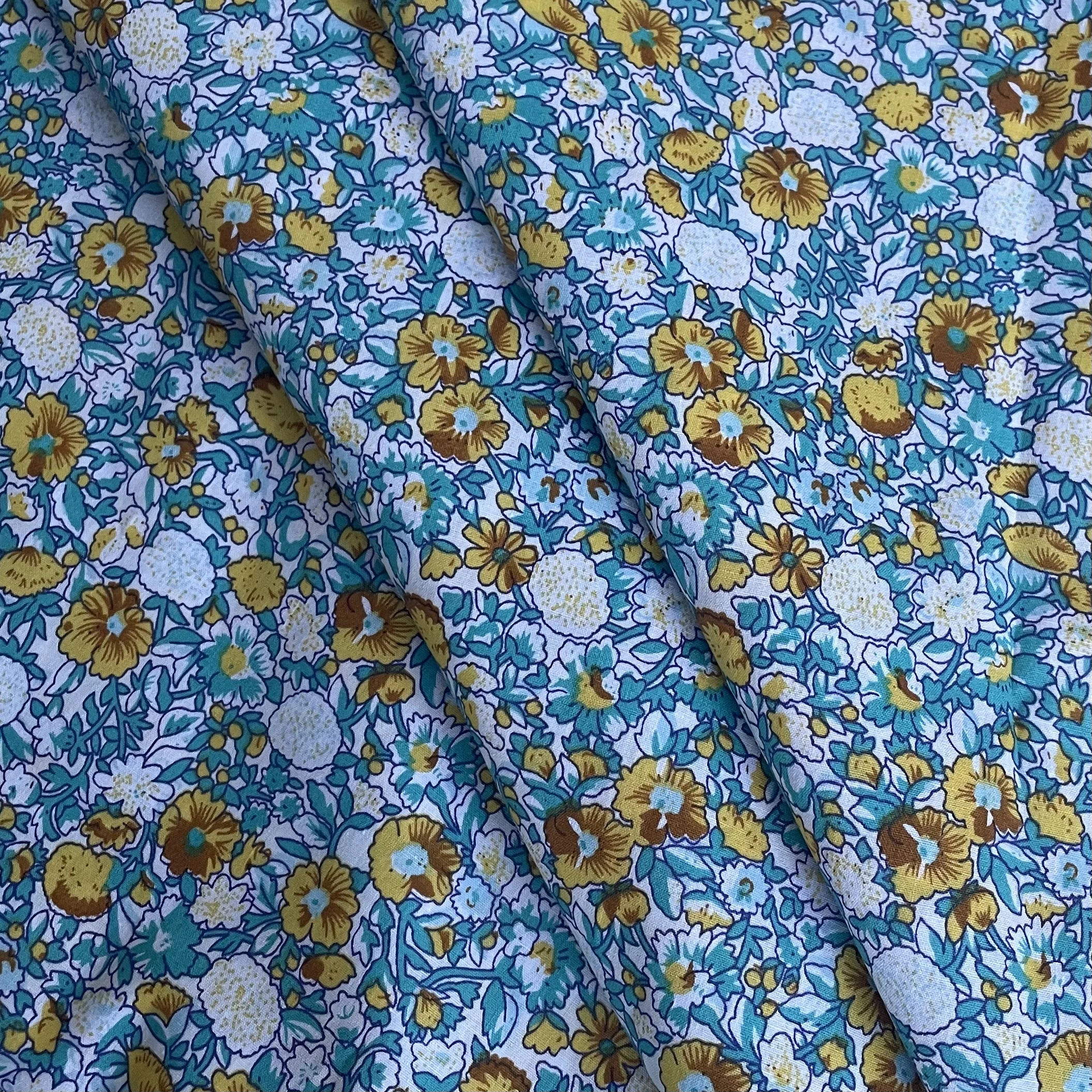 145X50cm Abstract Floral Plants Cotton Poplin 40S Tissun Liberty Fabric For Kids Baby Sewing Cloth Dresses Skirt DIY Handmade