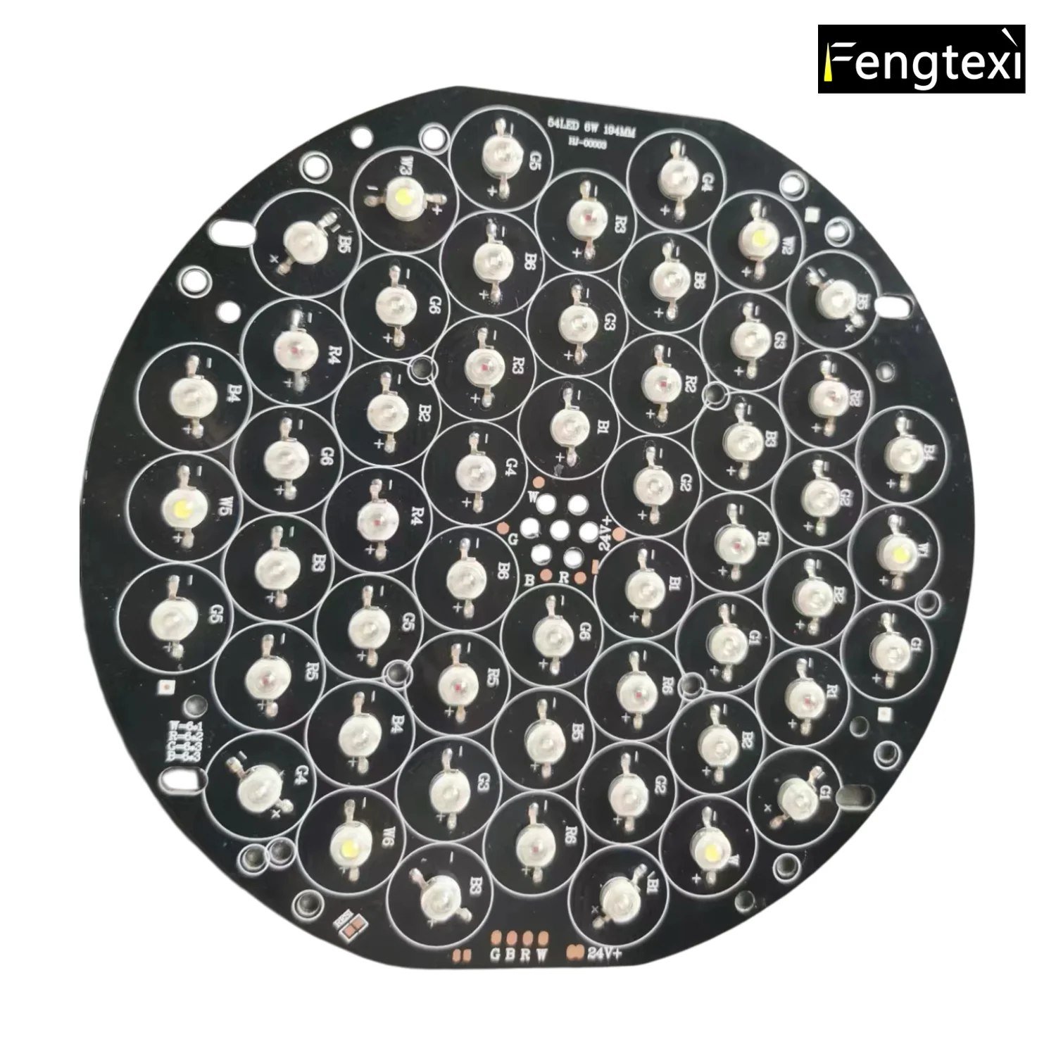 

Специальная 54-светодиодная панель номинальной мощности с 6 белыми лампами, полноцветное затемнение (RGBW), 0,5–3 Вт