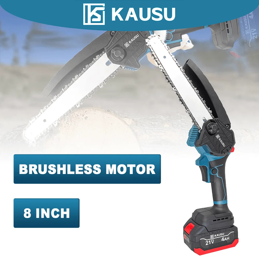 

8 Inch Brushless Cordless Electric Saw With Oiler Rechargeable Garden Wood Logging Cutting Power Tools For Makita 18V Battery