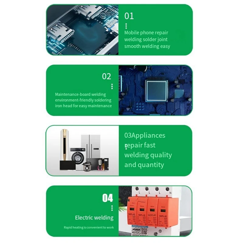 Adaptor pegangan besi stasiun solder, alat ujung besi solder bebas timah kepala panas Internal