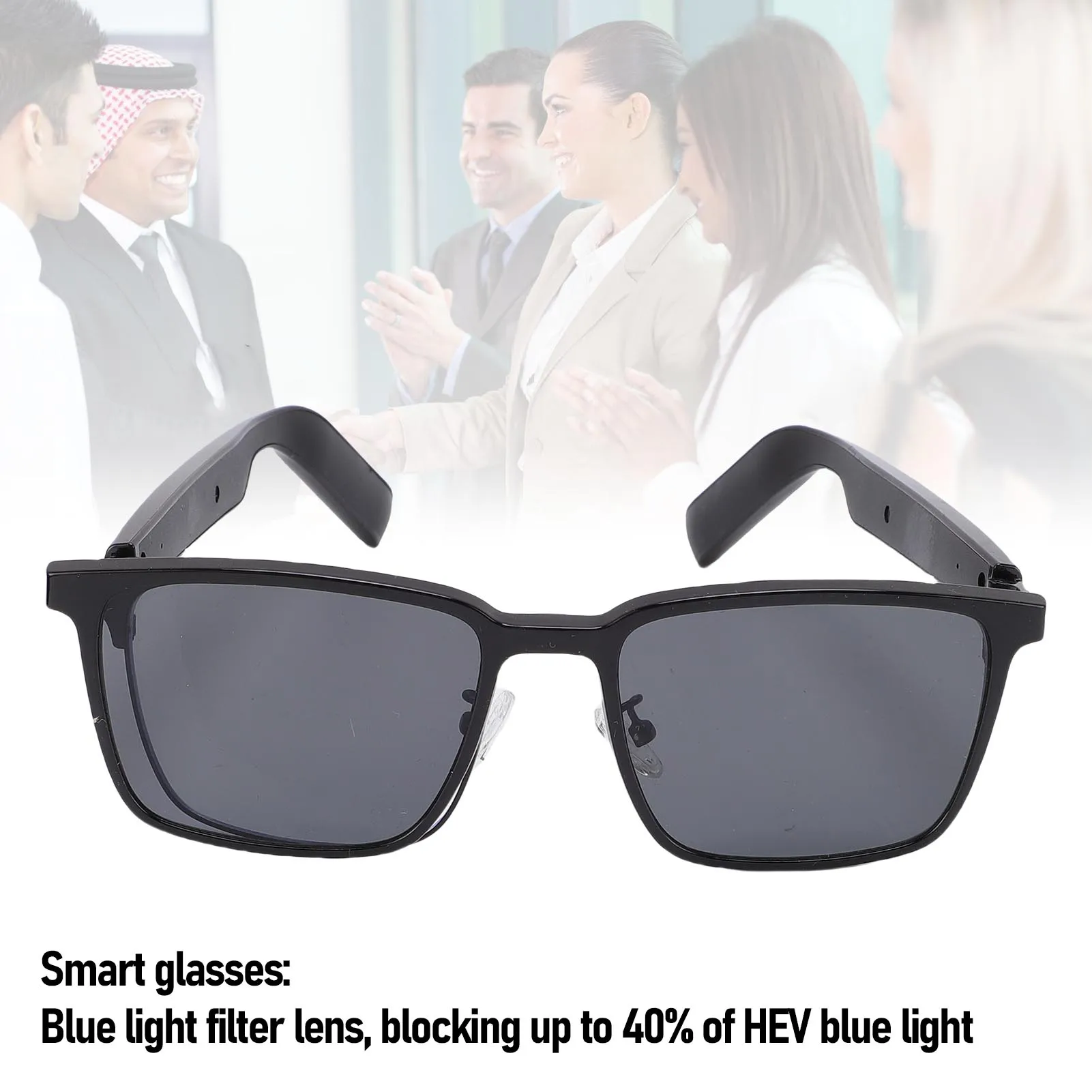 Smart Glasses Blue Light Filtering IP54 Water Proof Voice Control Sunglasses with Opening Ear Speaker Voice Control Glasses