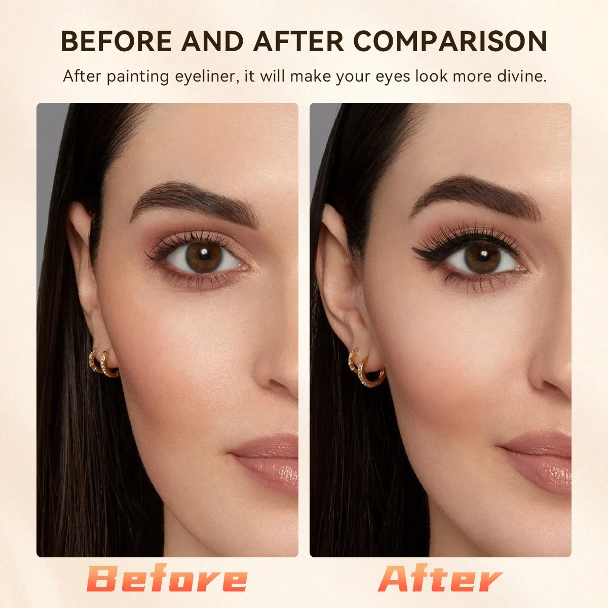 1/2 카운트 방수 만화 고양이 발 블랙 아이 라이너 액체 펜 매트 부드럽고 빠른 건조 화장품 오래 지속되는 땀 방지 아름다움