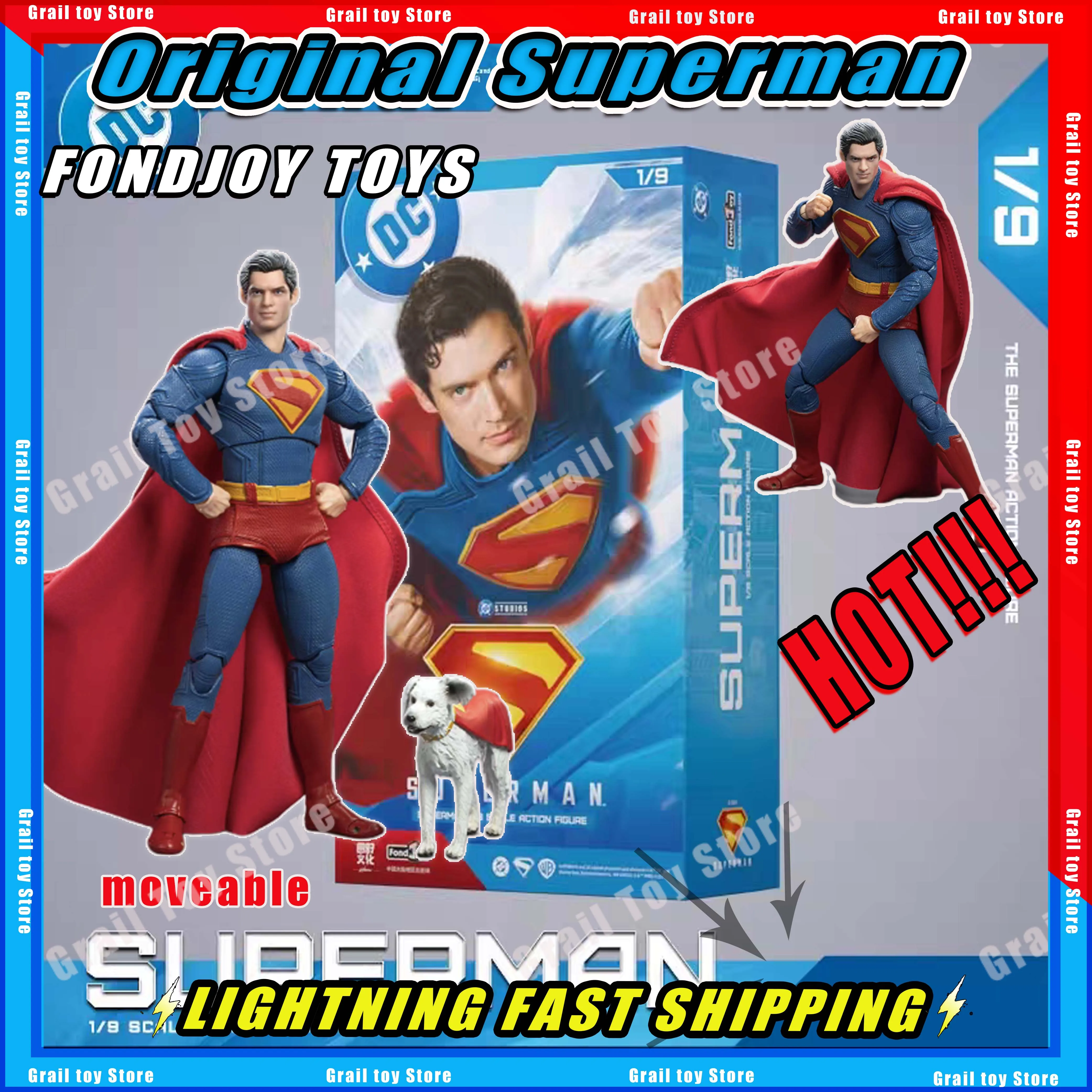 

In Stock Fondjoy Superman Action Figure DC Justice League Figures Detective Comics Superman Model Joint Movable Statue Toys