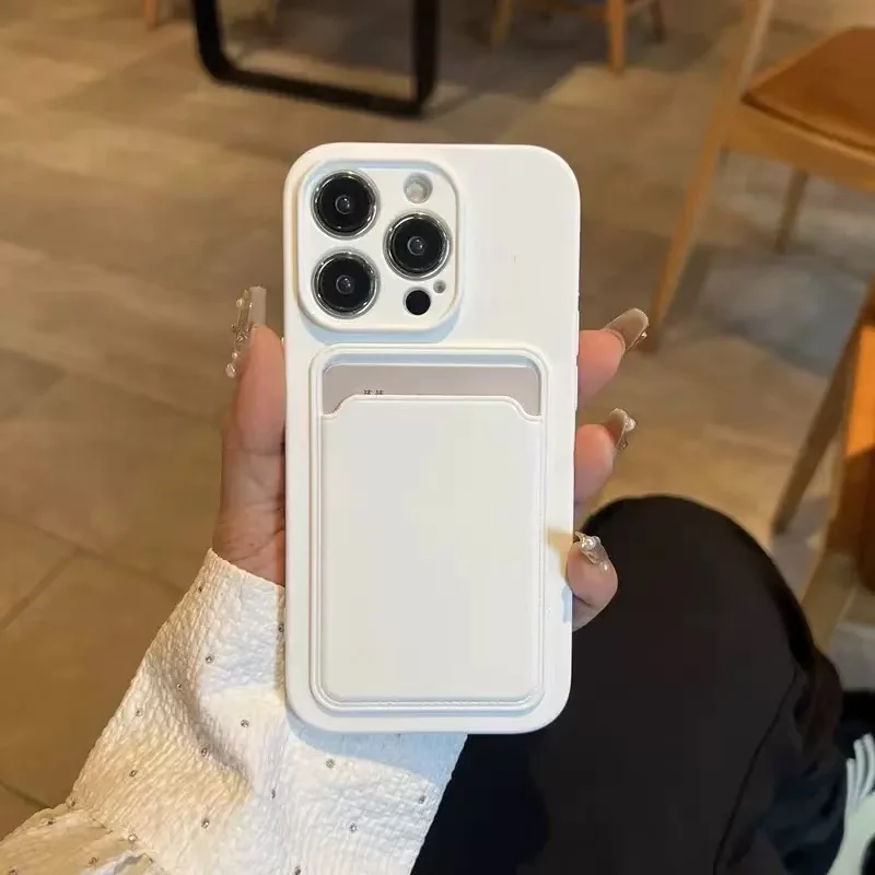 Telefoonhoesje met creditcardhouder voor iPhone 17 Air 16 15 14 Plus 13 12 11 Pro Max, schokbestendig en beschermend