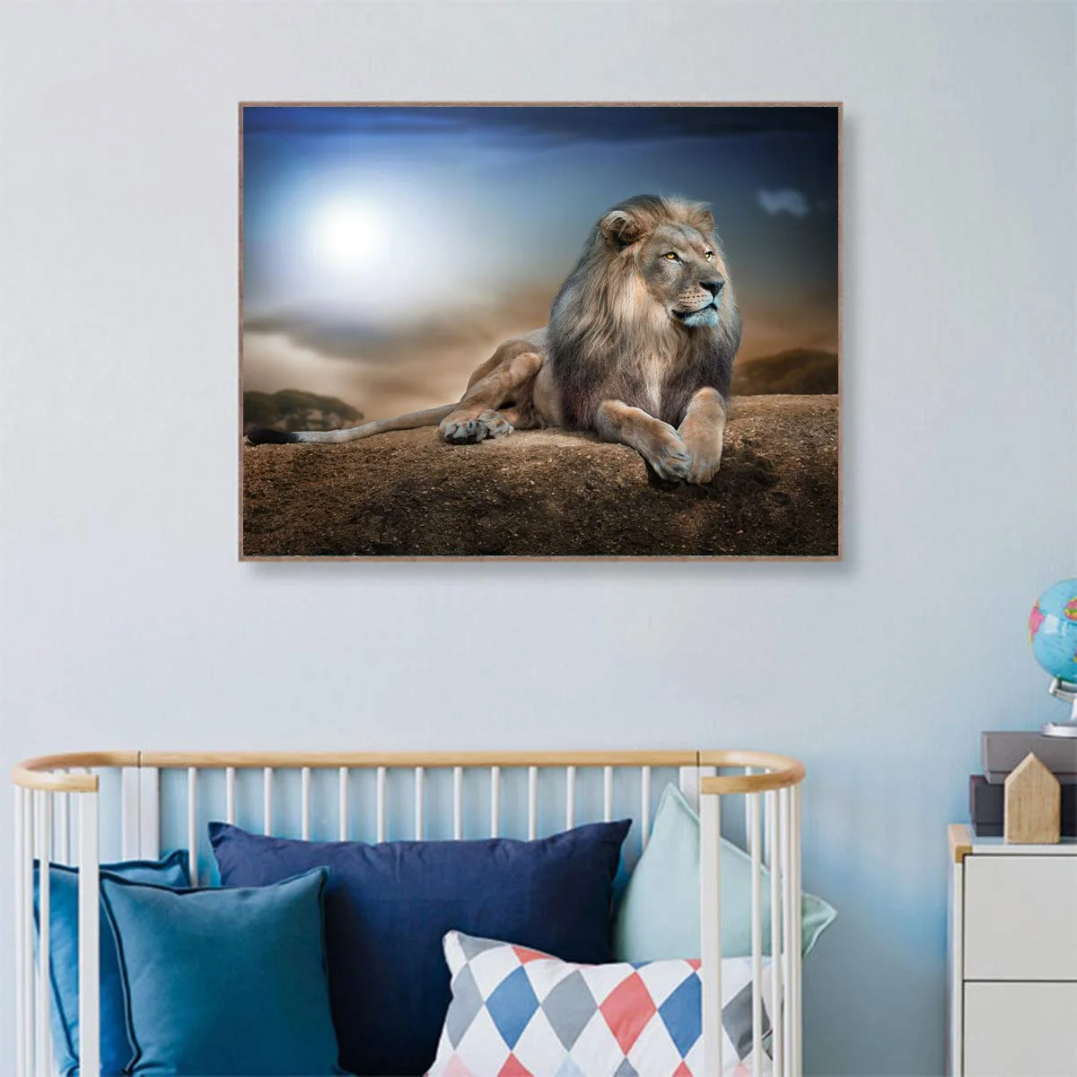 الأسد قماش يطبع جدار الفن الحيوان العالم سلسلة المشارك الفن الحديث اللوحة لغرفة المعيشة غرفة نوم ديكورات المنزل غير المؤطرة #2