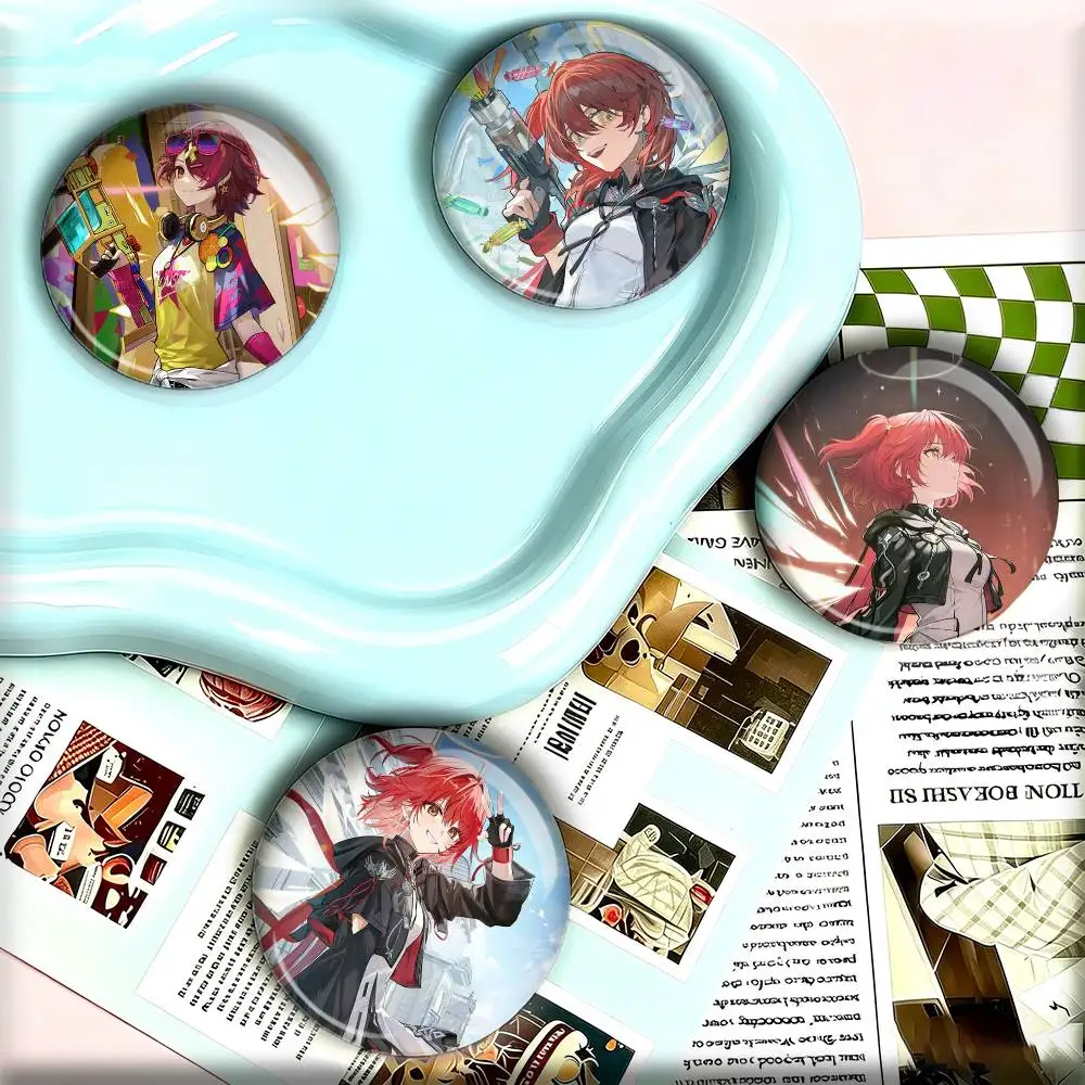 Arknights Game E-Exusiai 25mm 32mm 44mm 58mm 75mm Brooches Badges Pins for Accessories Gift