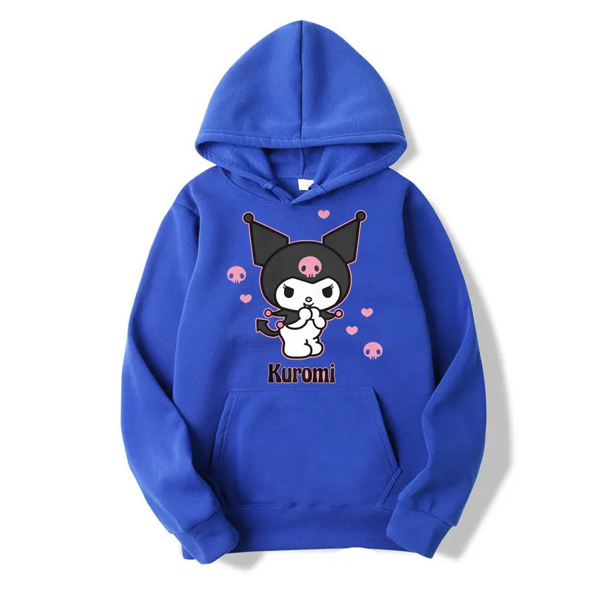 Sanrio Kuromi Anime Hearts & Skulls Unisex Hoodie Cartoon Fashion Couple Oversized Sweatshirt Tops Spring Autumn Pullover