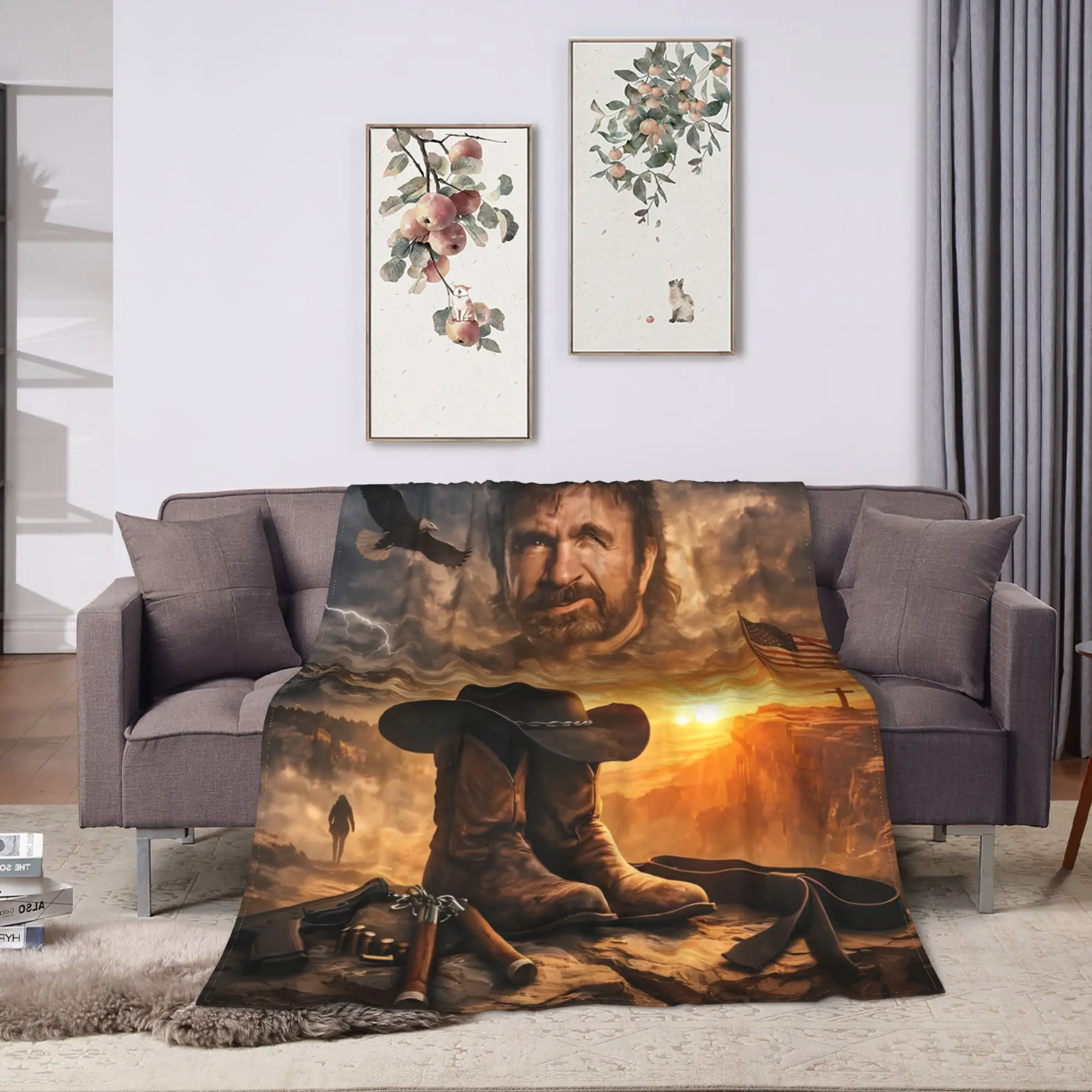 Chuck Norris Western Hero Tropical Blankets Quality Super Soft  Bedding Throws Winter Camping Bedroom Street Trend Bedspread