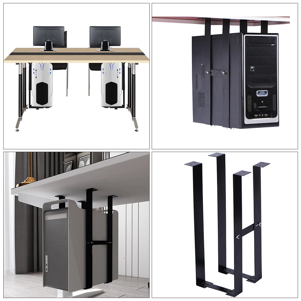 Imagem -03 - sob a Mesa Universal pc Case Holder Wall Side Cpu Stand Torre Ajustável pc Mainframe Hanger Host Box Bracket Rack