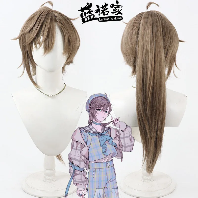 NIJISANJI الظاهري يوتيوب Vtuber Kanae شعر مستعار تأثيري هالوين كرنفال الدعائم الطرف الشعر الاصطناعية ألياف مقاومة للحرارة + غطاء شعر مستعار