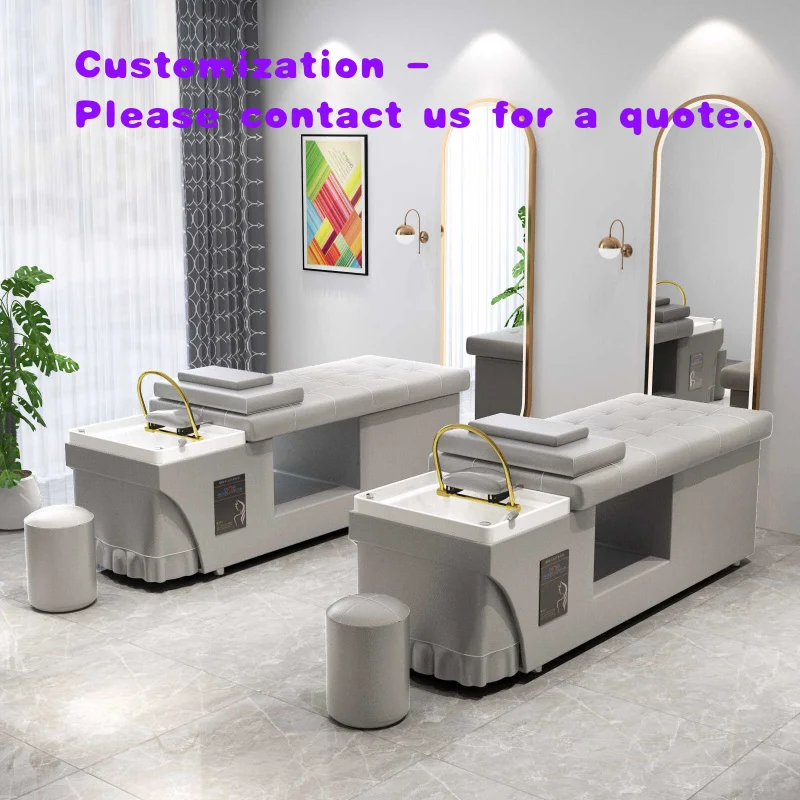 custom.Modern Metal Hair Washing Shampoo Massage Chair Hair Salons with Heater and Circulation Therapy