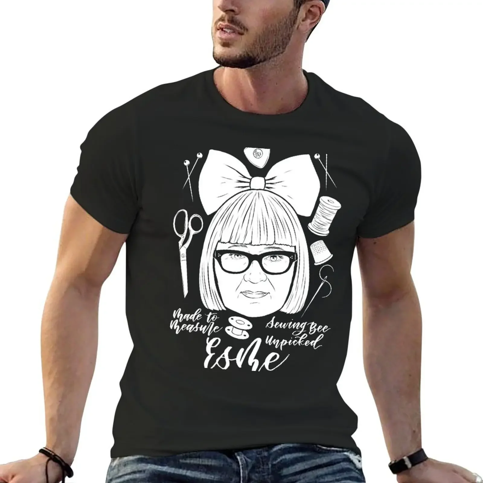 Esme made to measure - black lines T-Shirt blacks kawaii clothes anime tshirt custom shirt Men's t shirts