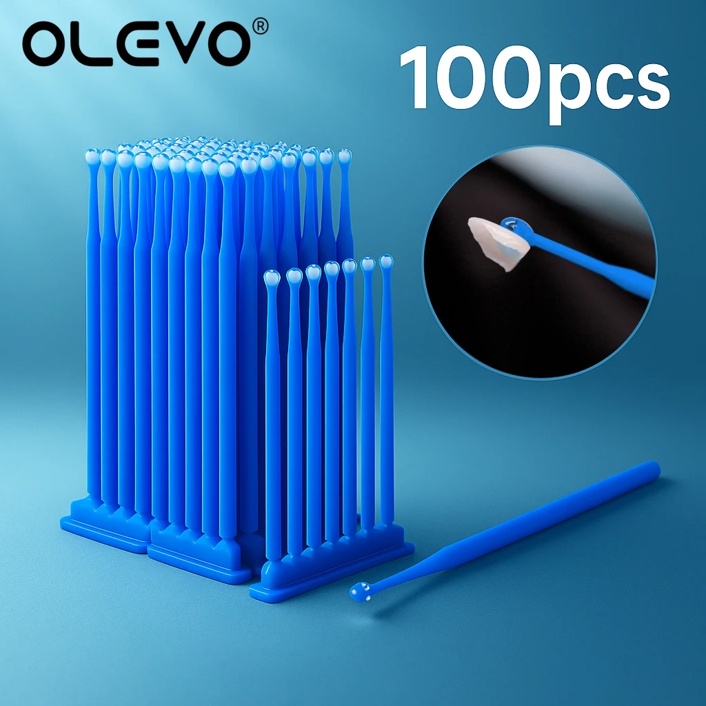 

100pcs Dental Adhesive Tip Applicator for Tooth Crown Porcelain Veneer Disposable Health Care Sticks Brush Dentist Materials