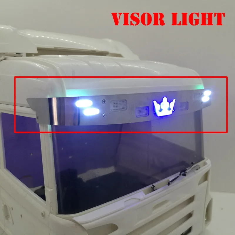 

DIY Modified LED Visor Light Luminous Crown for 1/14 Tamiya RC Truck Trailer Tipper Scania R470 R620 770s R730 Car Accessories