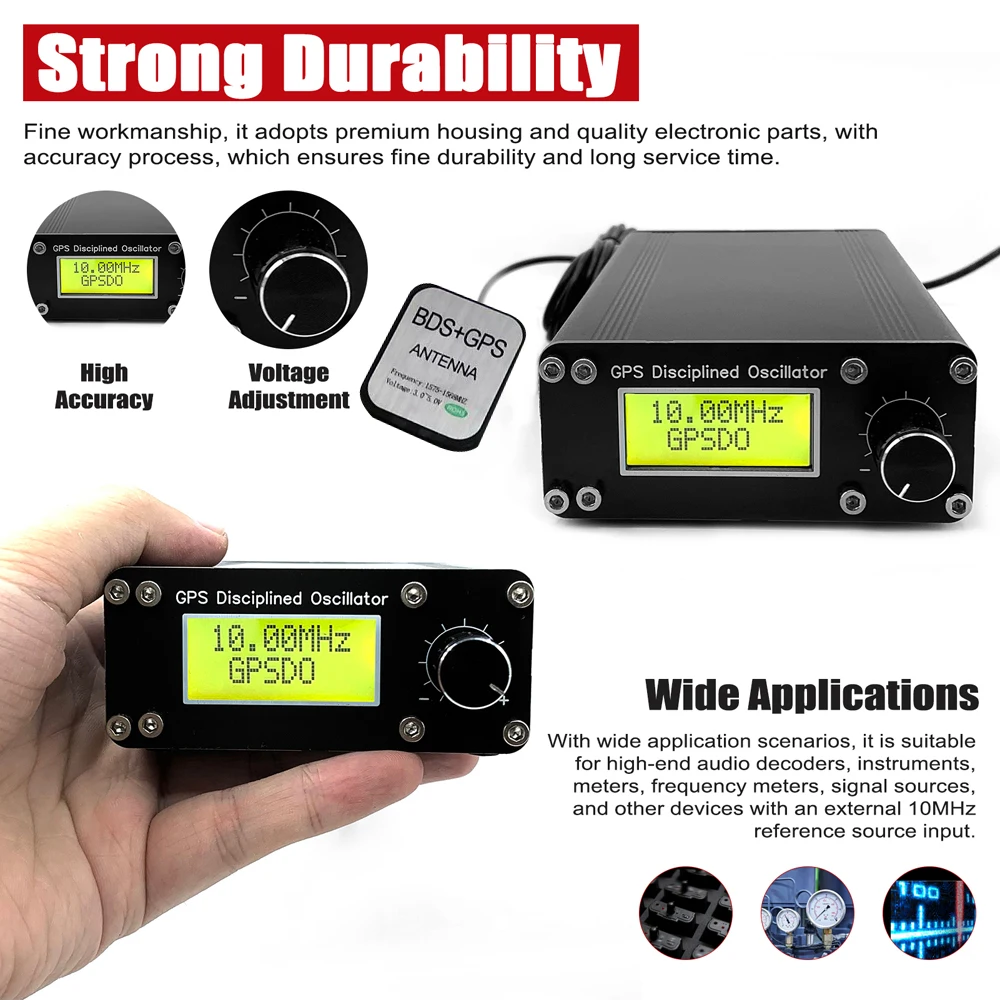 

GPSDO GPS Tamed Thermostatic Crystal Oscillator GPS Tamed Clock 10MHz Signal Source Global Positioning System Disciplined Oscill