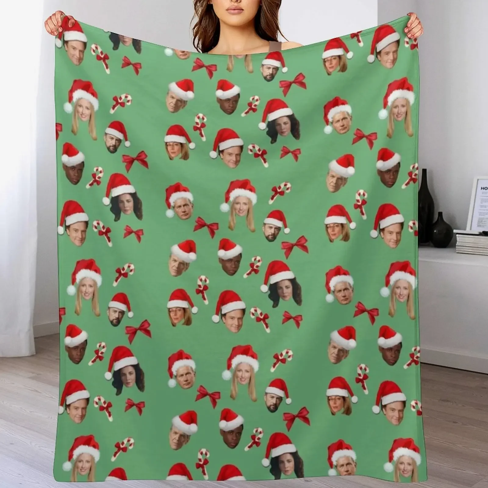 West wing christmas pattern Throw Blanket Soft Plush Blanket as Housewarming Gift