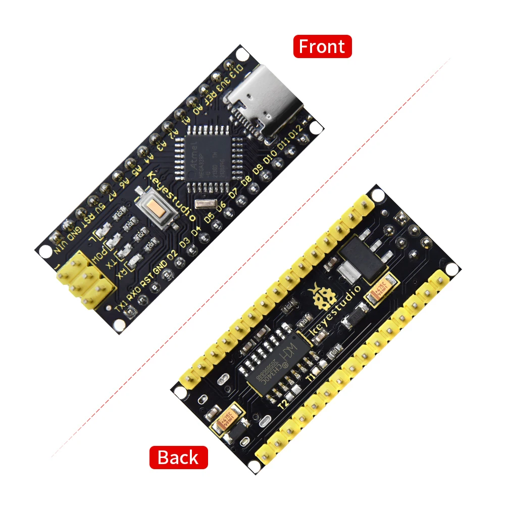 Kidsbits CH340 Nano PLUS Development Board +Type C USB Compatible with Arduino NANO 3.0 Support MAC & Windows System Programming