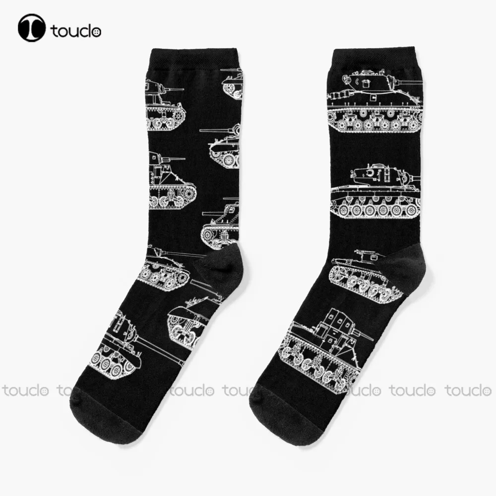 Us Tanks Of World Socks Ankle Socks Men Street Skateboard Socks 360° Digital Print Design Cute Socks  Creative Funny Socks