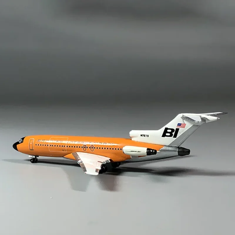 Liga morre modelo de aeronave de passageiros fundido, transporte aéreo da América, Inflight500 Braniff Orange 727-100, N7279, escala 1:500