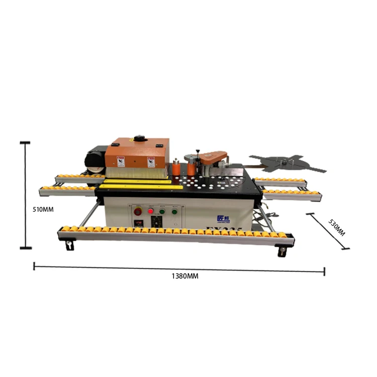 For Wood Furniture Customized PVC Polishing Edge Banding Machine With Light Double Rubber Cover