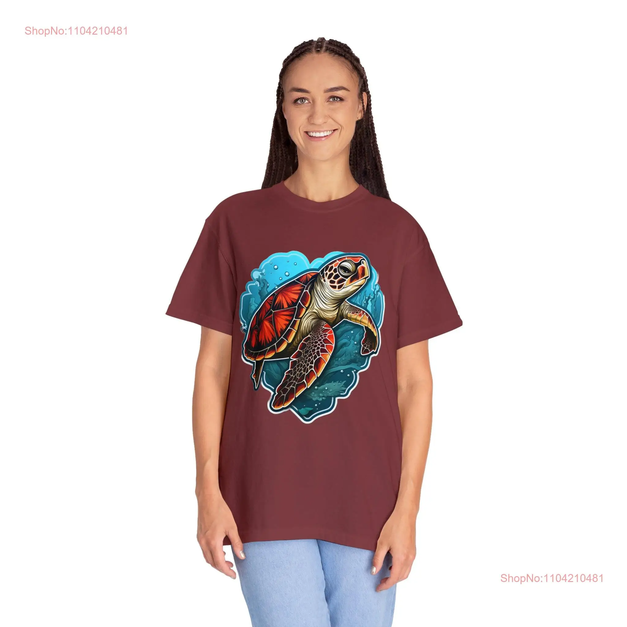 SEA TURTLE Ocean Life Garment Dyed T shirt long or short sleeves