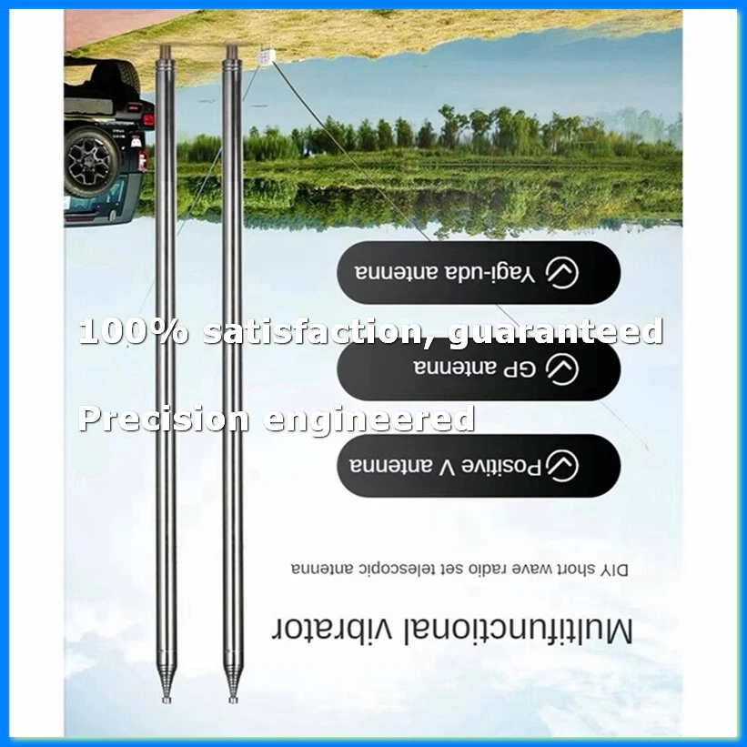 2Pcs 5.6M M10 Whip Antenna Pull Rod for HF Radio Positive Whip Antenna Telescopic Antenna DIY Shortwave Antenna-ABAM