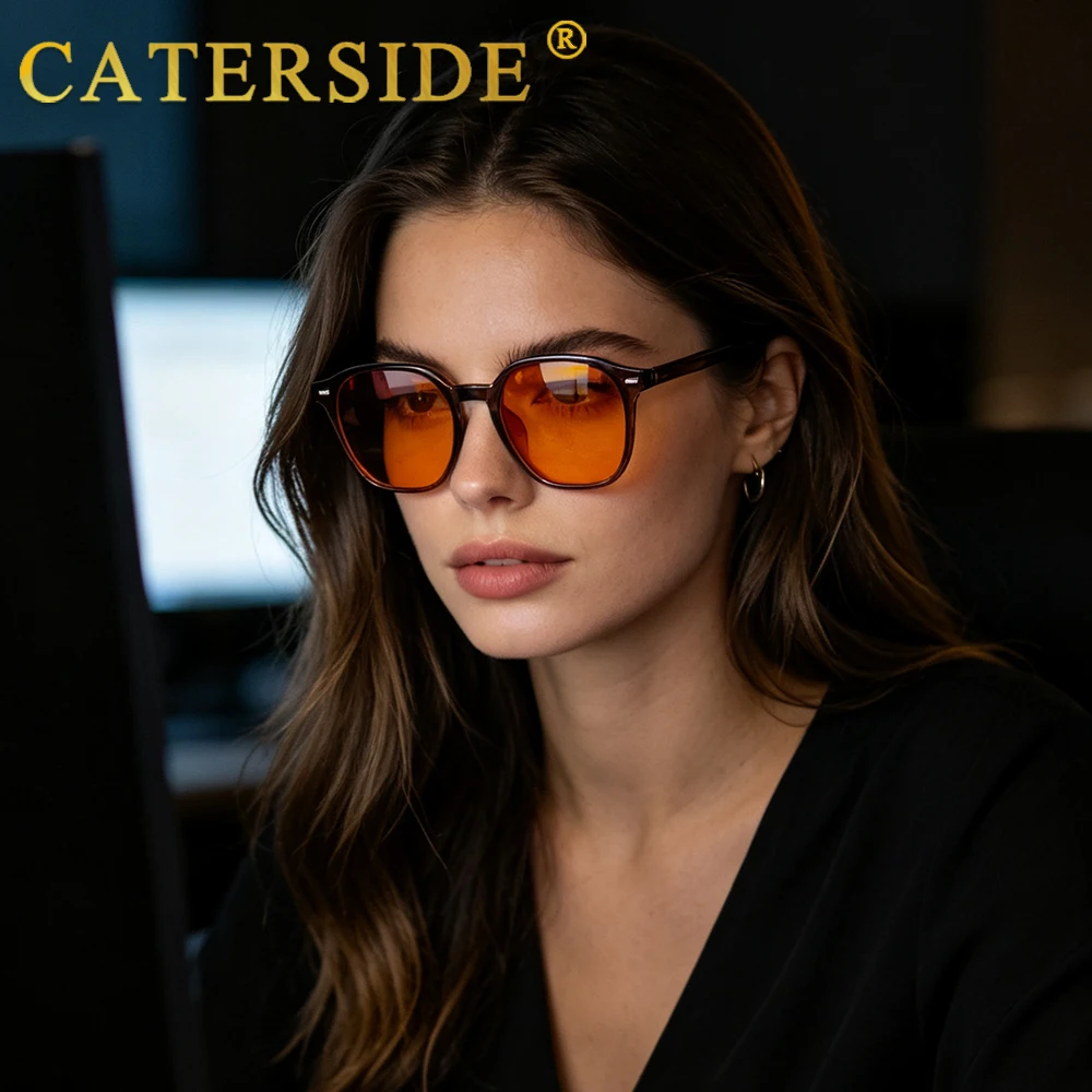CATERSIDE Herren 99% Blaulichtfilter-Brille Tr-90 Quadratische Ar Anti-Reflexionsfolie Damen Business Casual Büro Gaming-Brille – Detail 4