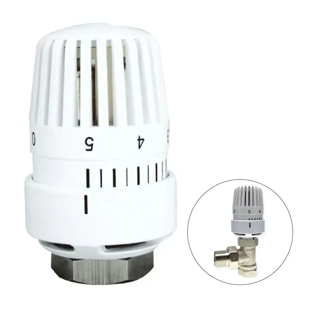 Radiator Thermostat Head with M30x1 5 Threaded Connection Featuring Adjustable Temperature Levels and Frost Protection