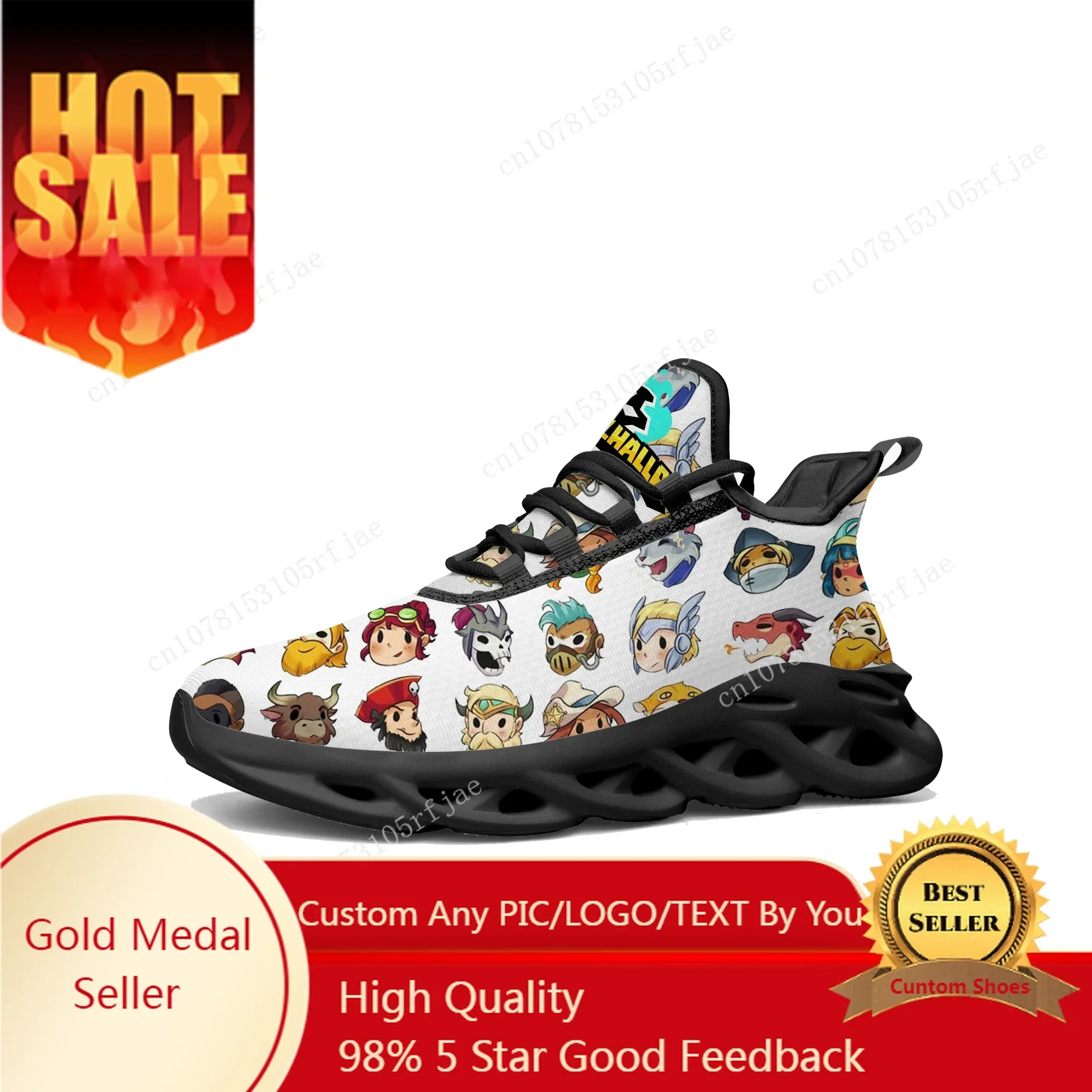

Brawlhalla Custom Flats Sneakers Cartoon Game Mens Womens Sports Running Shoes Tailor Made Lace Up Shoes