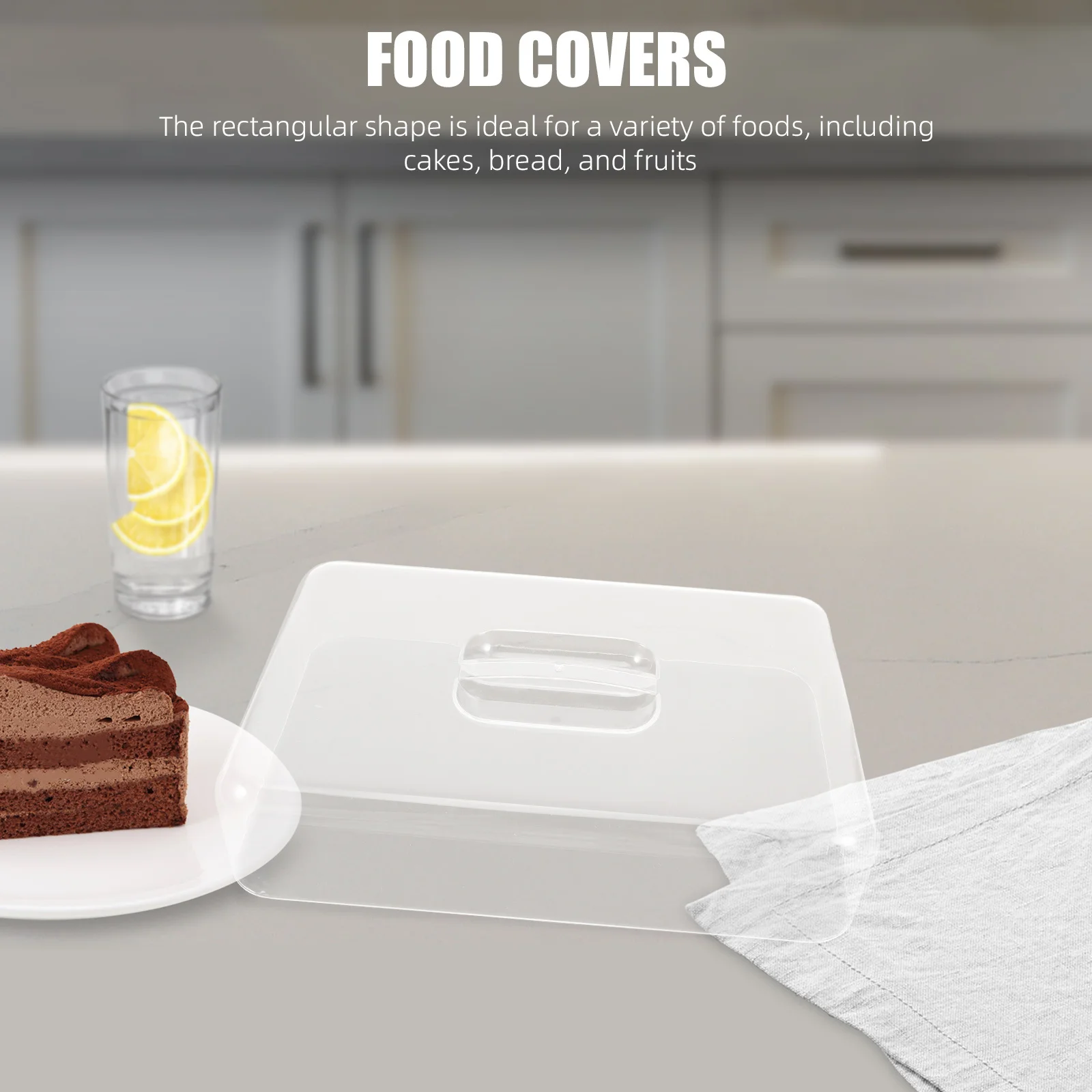 

1pcs Clear Rectangular Acrylic Food Covers Cake Platter Cookie Display Stand Dome Dessert Serving Tray Bread Storage Charcuterie