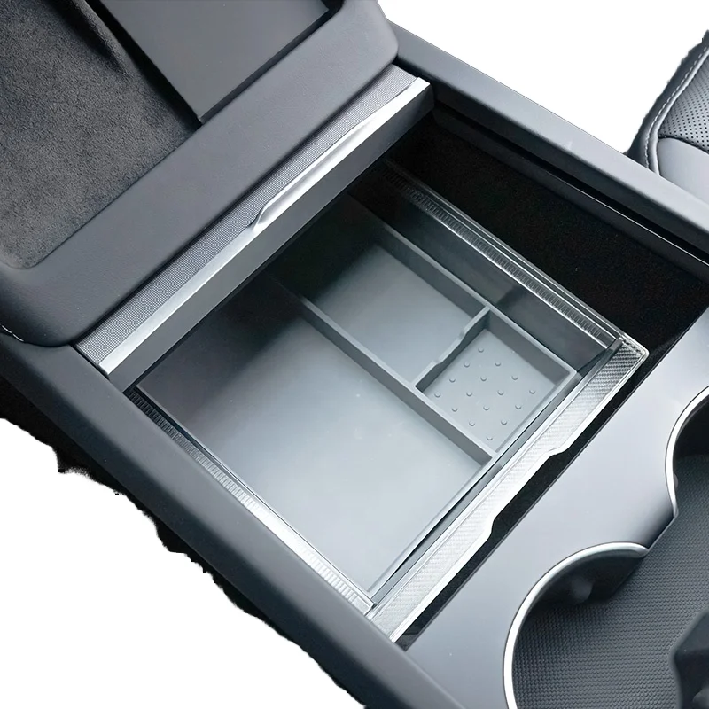

Silicone Center Console Organizer Tray Armrest Box Front Storage Box for Model 3 Highland