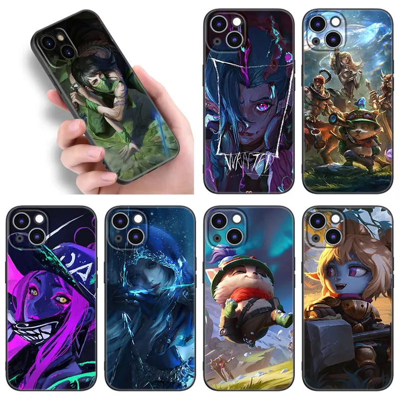 League Of Legends Game Phone Case For Apple iPhone 12 13 Mini 11 14 15 Pro Max 7 8 Plus X XR XS SE 2020 2022 Black Silicone Case