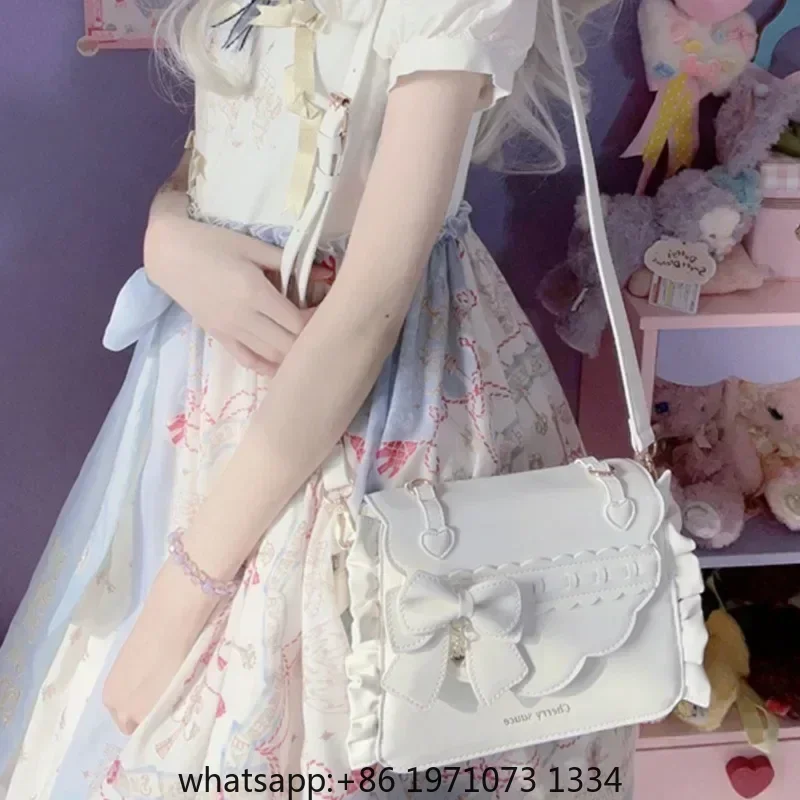 Sweet Ita Bag 2026 Elegant Lolita Ladies Cute Girls Bow Crossbody Popular JK Uniform Shoulder Bag Autumn Bolso Сумка