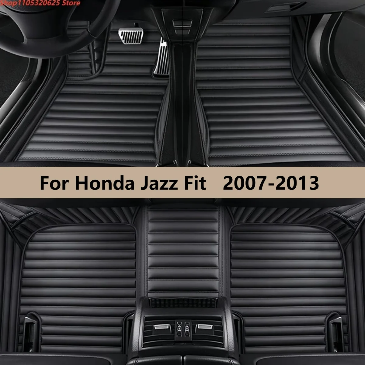 

Автомобильные коврики для Honda Jazz Fit 2007-2013, полный комплект, кожаные, износостойкие, аксессуары для авто