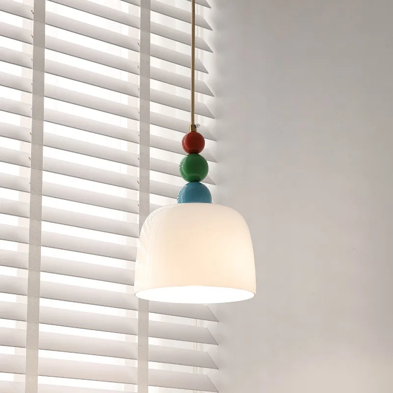 

French Cream Style Bedroom Bedside Small Pendant Lights LED Children's Room Restaurant Bar Counter Nordic Creative Hanging Lamps