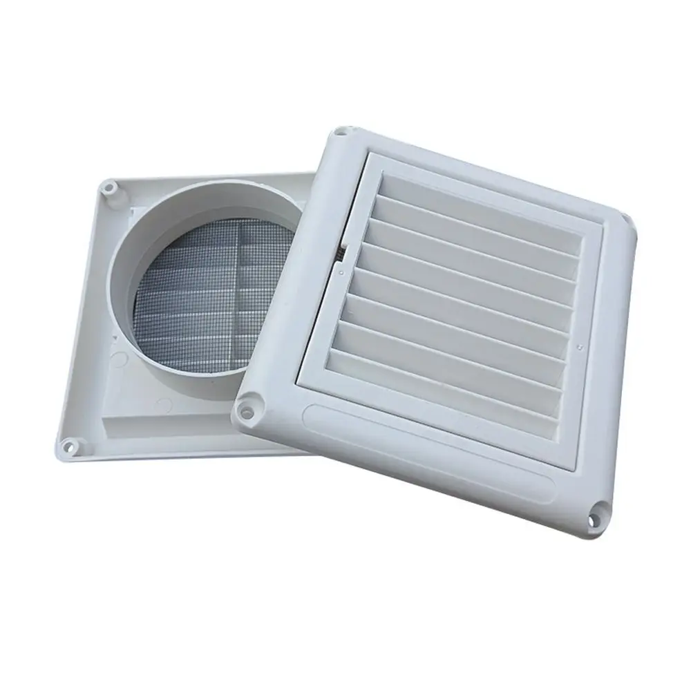 With Flaps Air Vent Grille Ventilation Cover With Insect Screen 150*150mm/200*200mm Air Outlet Ventilation Cover Louver Vent PP