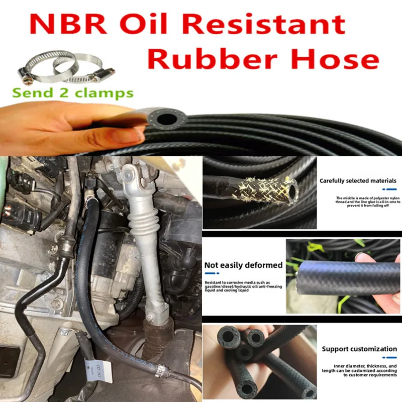 

1M Black ID 3~32mm NBR Smooth Nitrile Rubber Hose For Automotive and Motorcycle Machinery Hose Flexible High Pressure Fuel Hoses