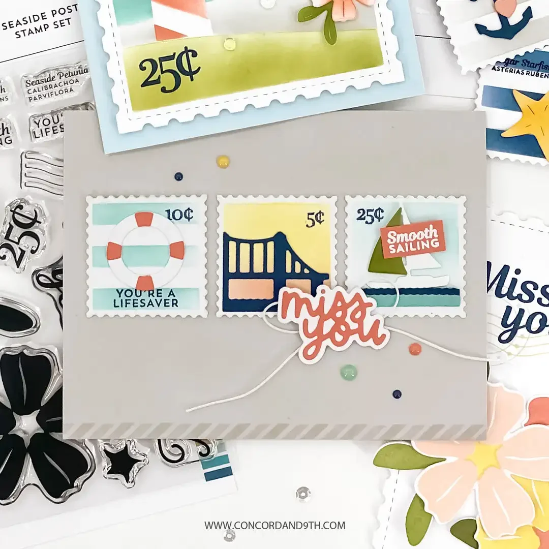 Seaside Post Bundle fustelle in metallo e timbri trasparenti scrapbooking per realizzare cornici per incisione su carta set artigianale di carte