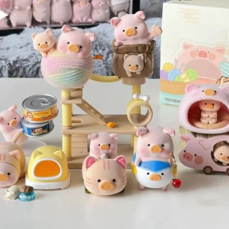 حقيقي لولو خنزير سلسلة Caturday صندوق أعمى لطيف أصبع شخصيات كرتونية صندوق غامض سطح المكتب الديكور نموذج الاطفال مفاجأة الهدايا