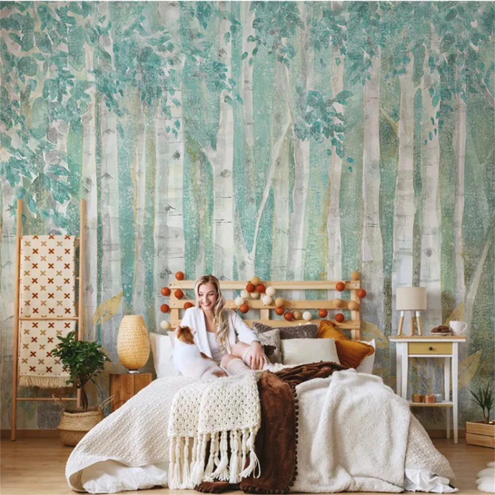 custom painting photo mural Forest tree wallpaper for walls 3 d living room TV background landscape wall papers home decor