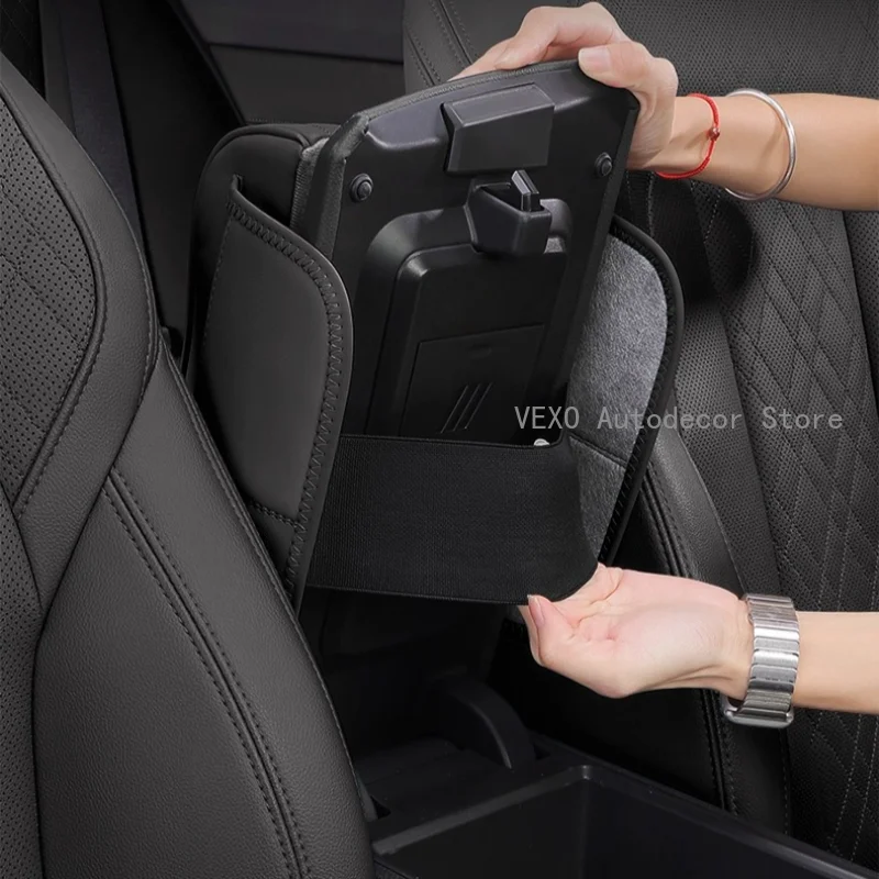 For BYD Formula Leopard 5 8 Titanium 3 7 Car Armrest Tissue Box Height Increase Pad Storage Bag Phone Holder Leather Protector