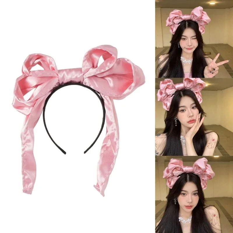 

Headdress Hairband Headwear Costume Hair Accessories Cosplays Headband Big Bowknot Decors Sweet Hair Hoop R7RF