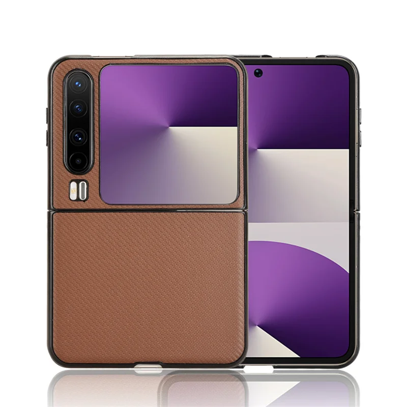 Para Huawei Pura X parte trasera de cuero de fibra de carbono a prueba de arañazos para Huawei PuraX pura x funda protectora dura para teléfono