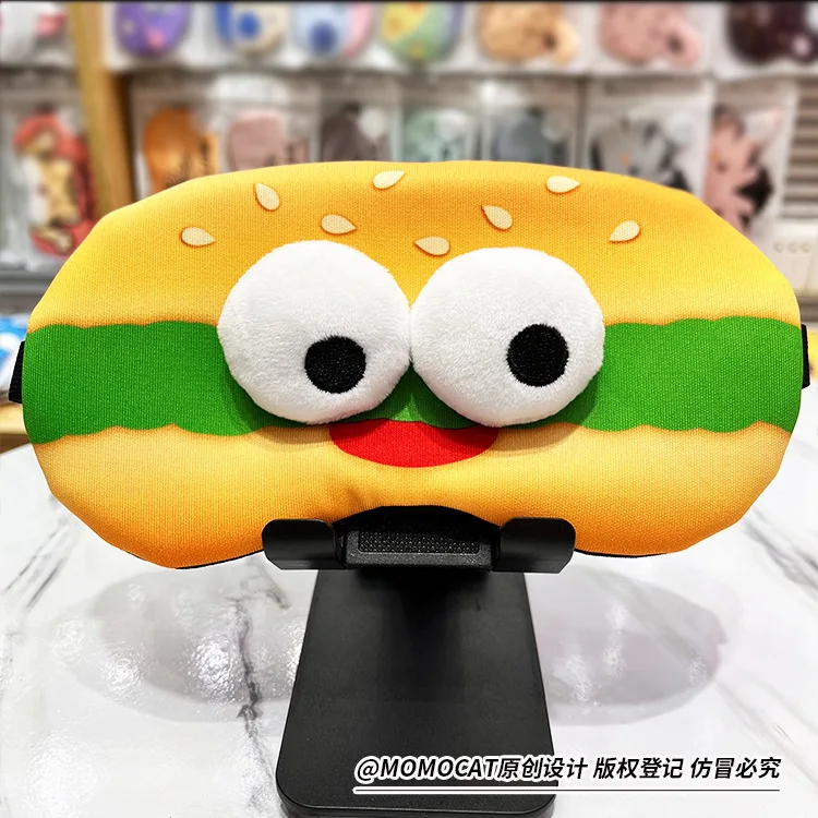 Funny Hamburger Sleep Mask Cute Soft Eye Cover Travel Rest Eye Band Kids Eyeshade Patch Blindfold For Women Girls Eye Mask