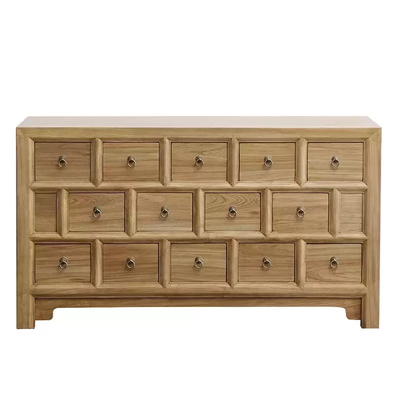 Solid wood storage chest modern simple elm multi-chest cabinet