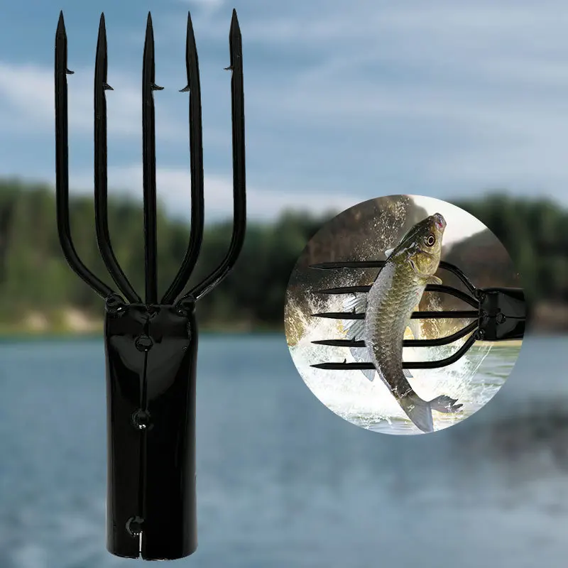 3/4/5 Prong Fishing Spear Harpoon Fork Spring Steel Multi-function With Sharp Barbed Fishing Spear Gig Fork Hook Fishing Tools